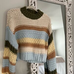 Altard State cable knit striped sweater